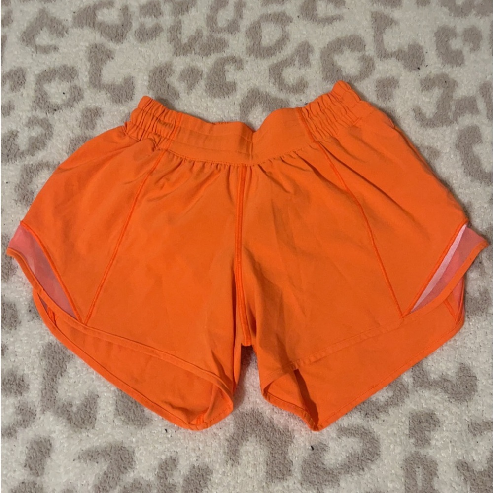 Neon Orange Lululemon Hotty Hot Shorts